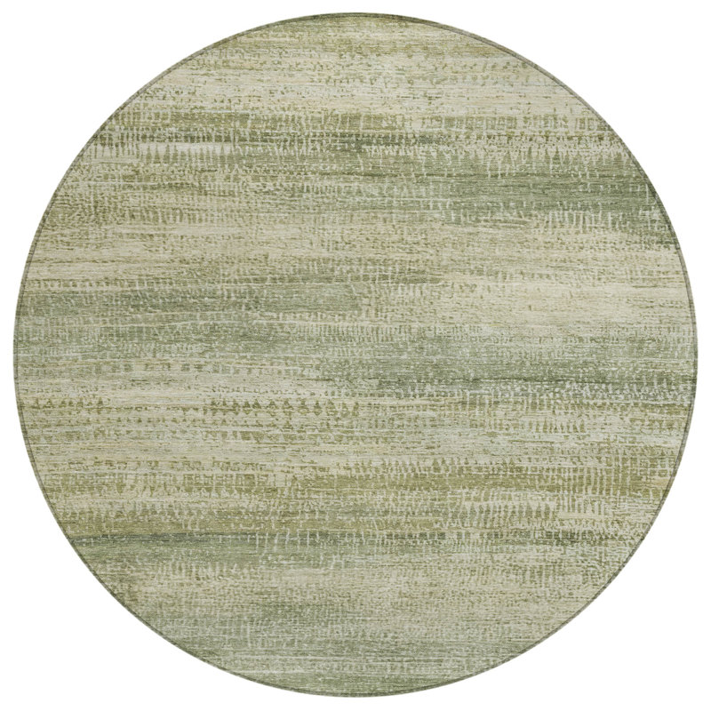Tapis intérieur / extérieur Xhevrie lavable à la machine, Rond 8 pi
