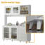 Armoire de cuisine de 76,8 po avec portes en verre, tiroirs et tablettes ouvertes Arli - Huche de rangement multicolore pour la salle à manger-866704127