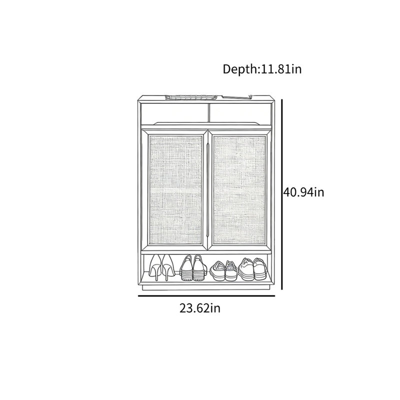 Armoire de rangement pour chaussures Tojo, Noyer