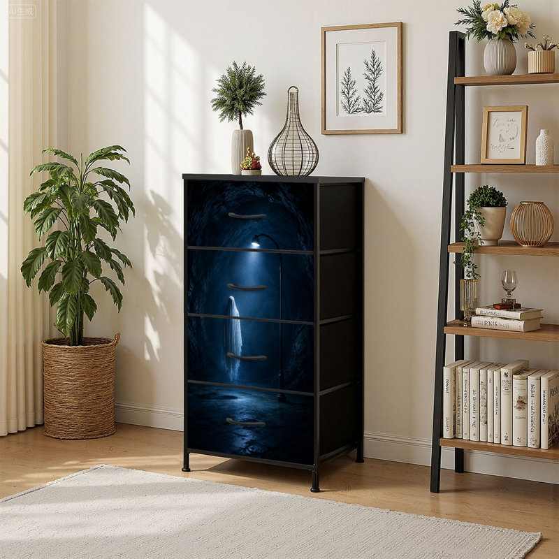 Commode de rangement verticale 4 tiroirs Ghost
