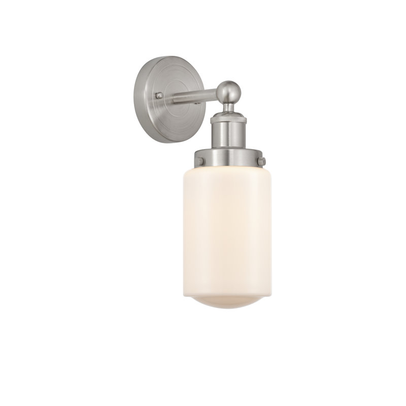 Cantril Armed Sconce, Matte White, Brushed Satin Nickel