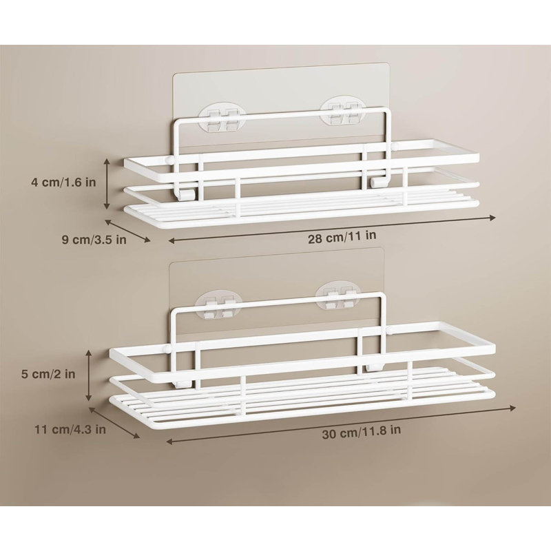 Wall Mounted Required Shower Caddy, White