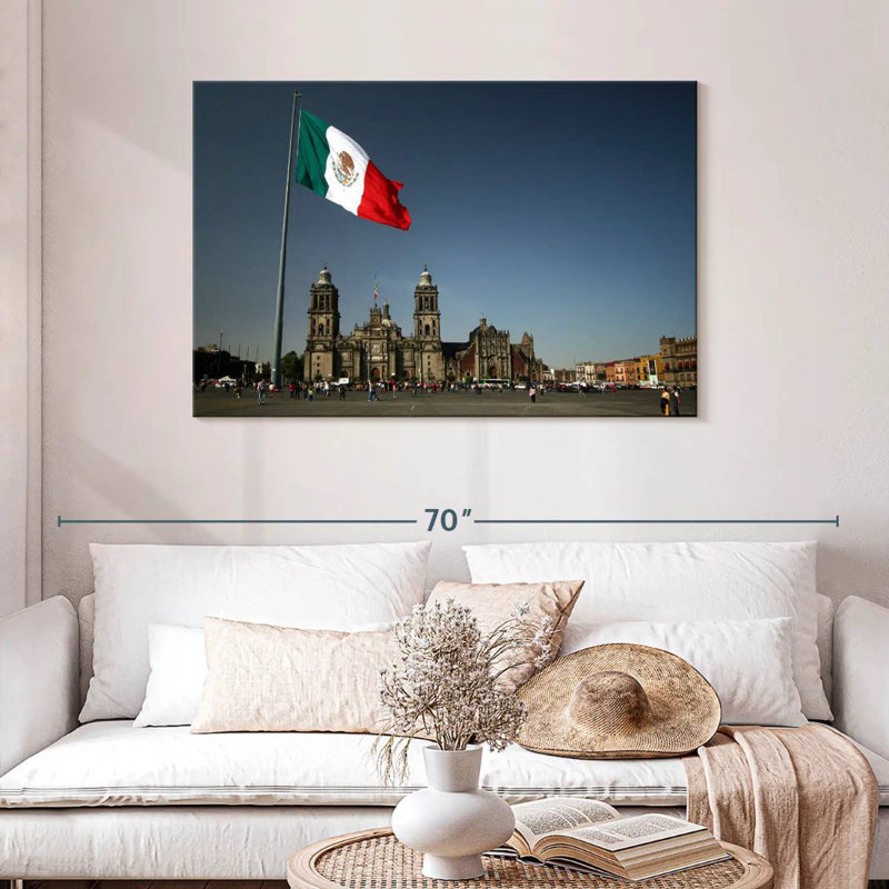 Sireci Mexican Flag In Zocalo, 30" H x 45" W