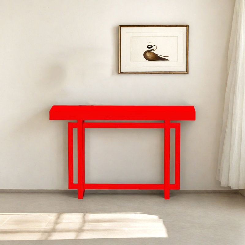 Console moderne minimaliste, Rouge, H 31,5 po x l 62,99 po x P 15,75 po