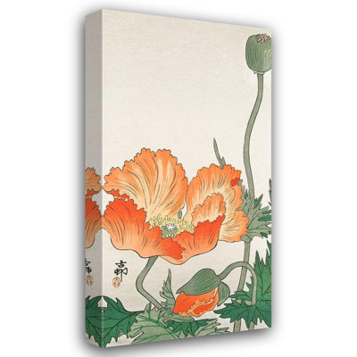 Toile tendue avec châssis Red Barrel Studio® Koson, Ohara, orange coquelicot