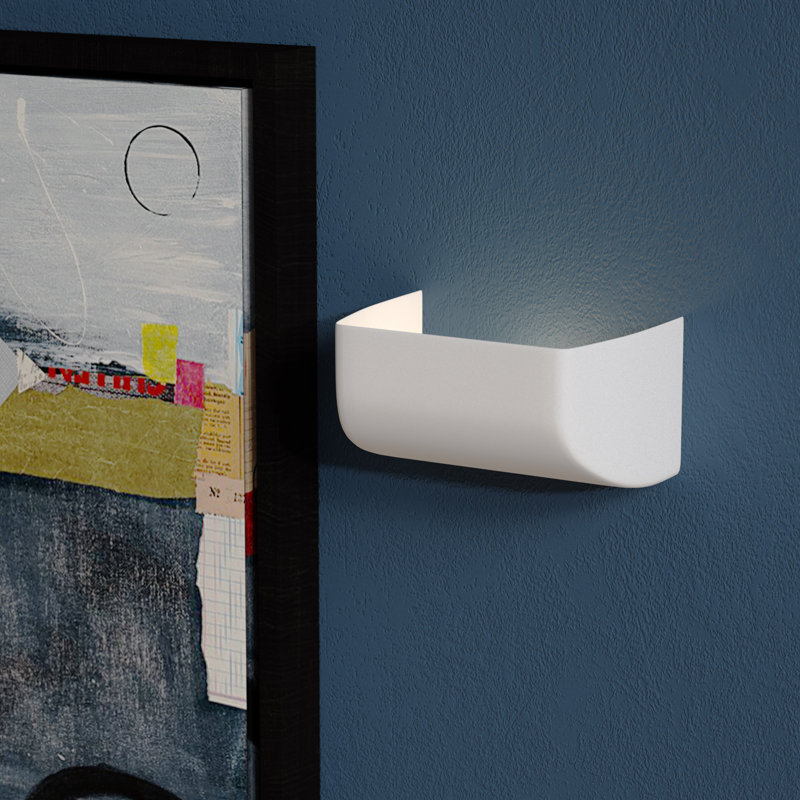 Armance Ceramic Flush Mounted Sconce, Gloss White