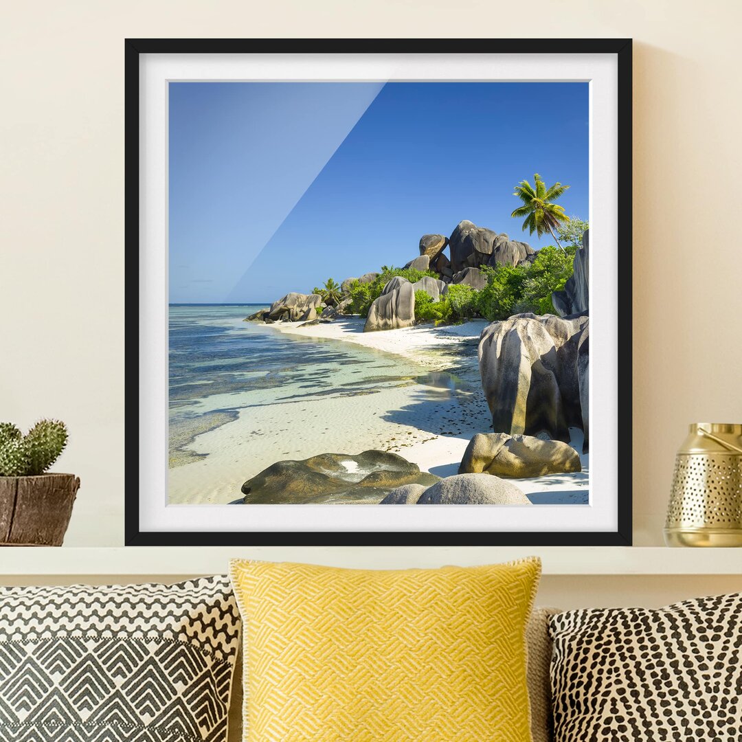 Gerahmtes Poster Dream Beach, Seychelles