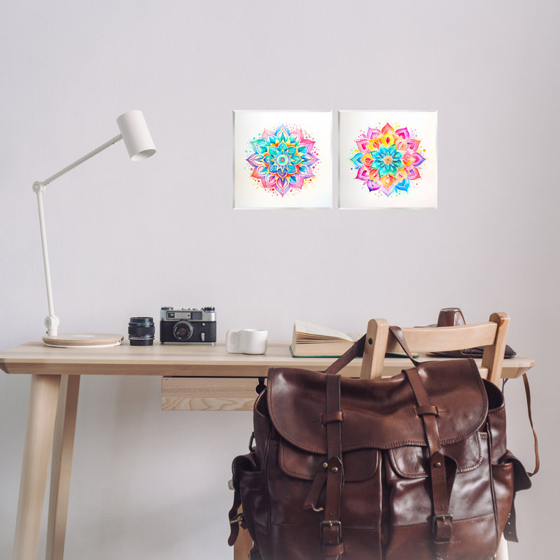  «Bright Boho Mandalas», ensemble d'art sur bois par Andrea Haase