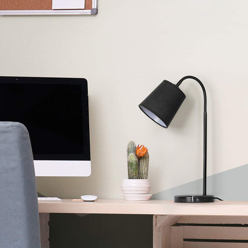 Lampe de bureau 20,7 po Bedi, Noir, Noir