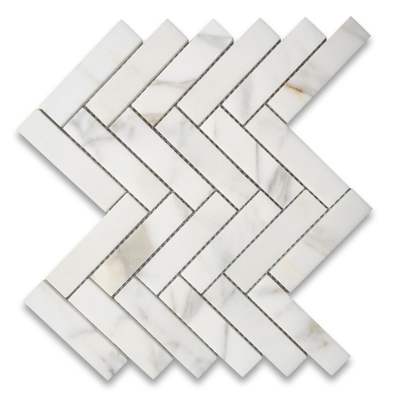 Calacatta 11" x 9" Marble Mosaic Tile, LIght Gray