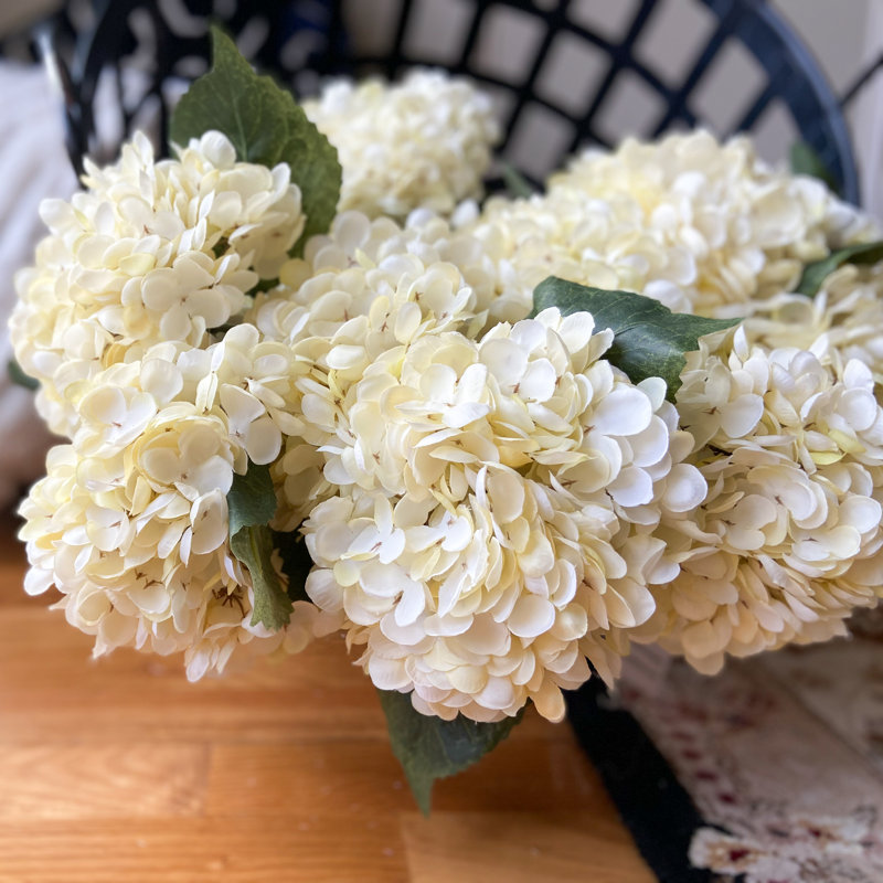 Faux Silk Hydrangea Arrangement, Cream