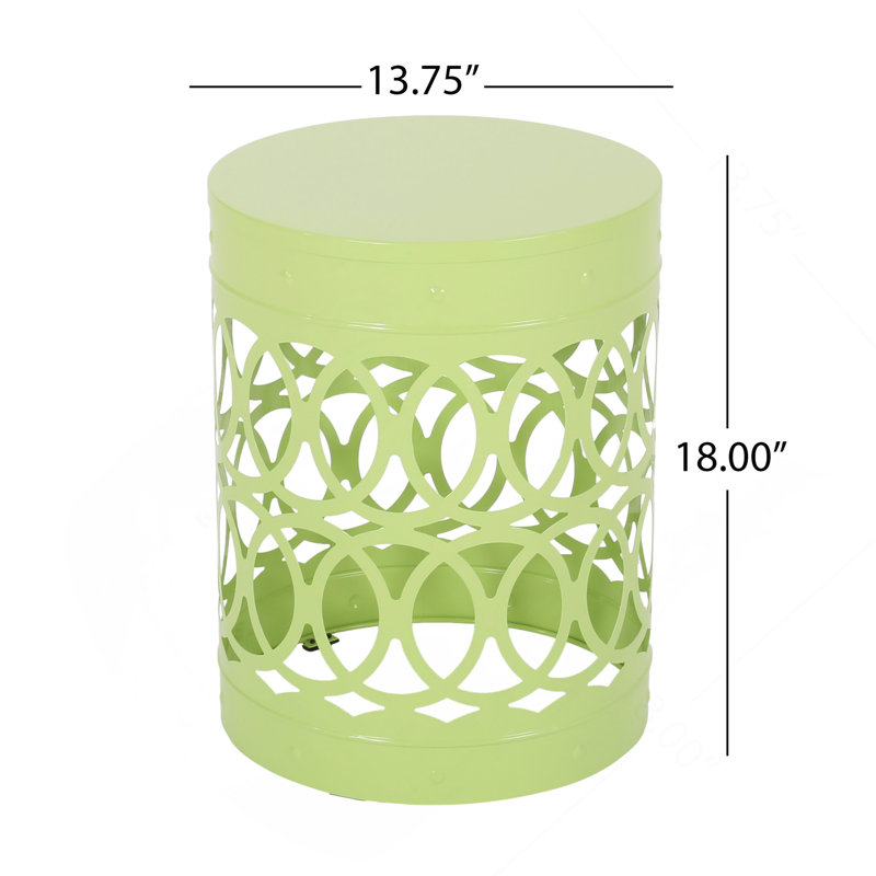 Grande table de bout d'extérieur en métal, Vert