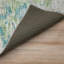 Tapis vert / beige en polyester tissé à la machine Waltrud-87382070