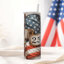 Gobelet personnalisé rétro avec drapeau américain 20 oz avec couvercle et paille en acier inoxydable rétro