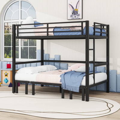 Metal Bunk Bed With Guardrails