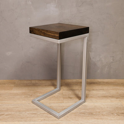 C Shape Rustic Side Table