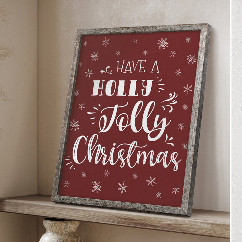 Holly Jolly Christmas, reproduction encadrée en bois massif, H 30 po x l 24 po