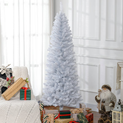 Arbre de Noël au crayon 6 pi, sapin de Noël artificiel non éclairé avec branches réalistes, arbre d'Halloween avec 618 pointes