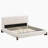 Elegant Terry Upholstered Haledon Size Bed With Dark Brown Solid Wood Legs, Luxurious And Comfortable Bedroom Centerpiece, White-1763206916-1763206942