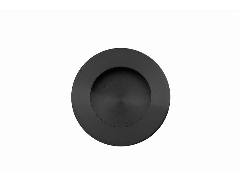 Plaque à tirer ronde, H 2,56 po x l 2,56 po x P 0,43 po, Noir satiné