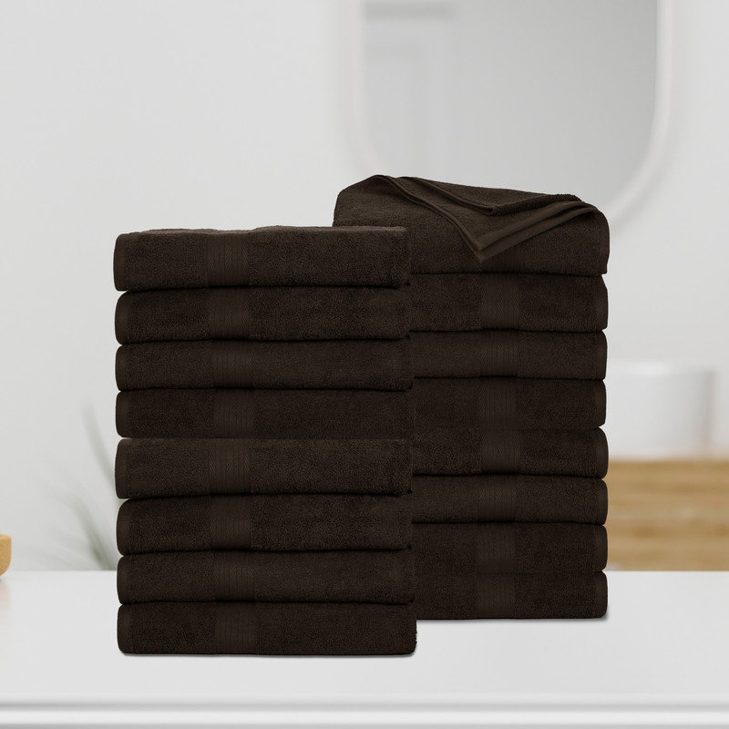 Ensemble de serviettes 100% coton super doux et absorbant Como, Serviettes de bain - paquet de 16, Mauve