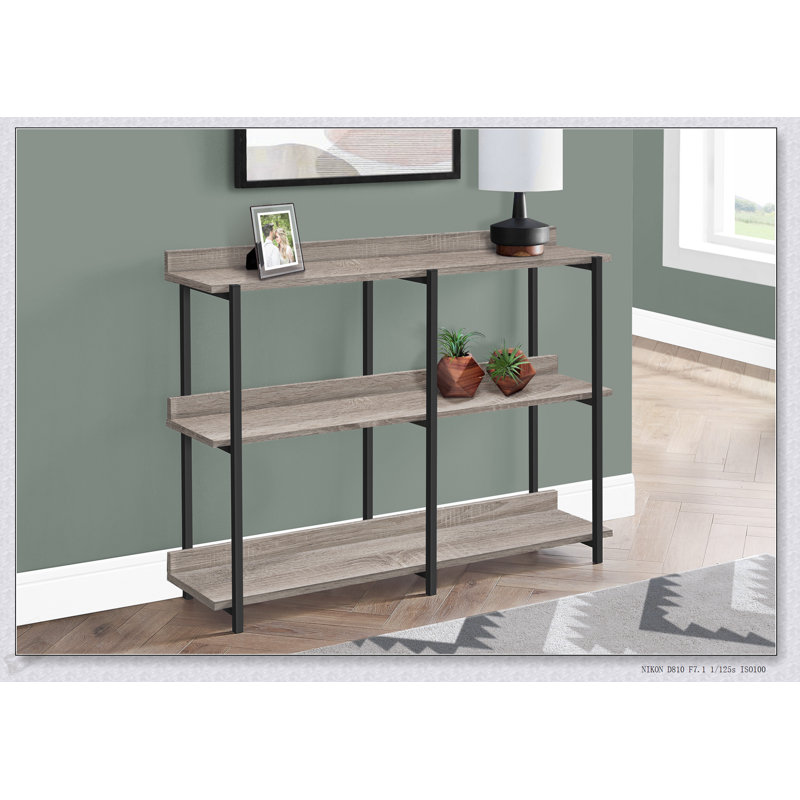 Console étroite étroite avec base en métal durable et plateau en stratifié résistant, parfaite pour les vestibules et les canapés modernes