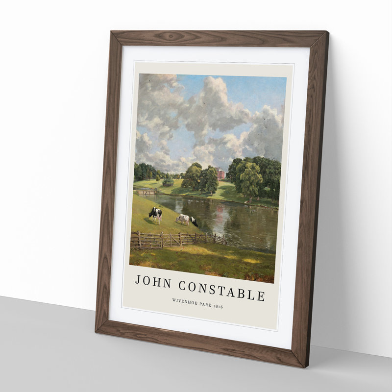Wivenhoe Park in Essex Print by John Constable - Framed Print, 36cm H x 27cm W x 2cm D, Walnut