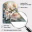 Pink Green Peonies On Branch II - Arch Shape Unique Peonies Wall Clock-104241084