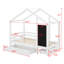 Lit simple avec tableau noir et tiroirs, deux options d'assemblage