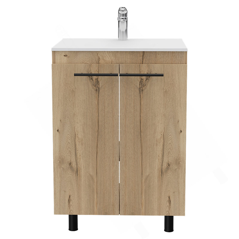 Armoire de plancher Oxnard, salle de bain, chêne clair, Chêne clair