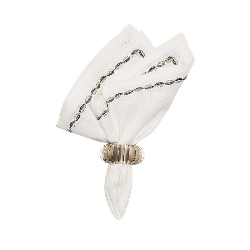 Swag Napkin, White/Gunmetal/Silver