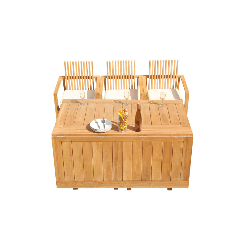 10 - Person Teak Wood Patio Dining Set with Oval Table, 10
