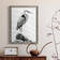 Shoreline Heron In B&W I Premium Framed Canvas - Ready To Hang