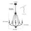 Luminaire suspendu pour îlot de cuisine 5 lumières noir 5 lumières