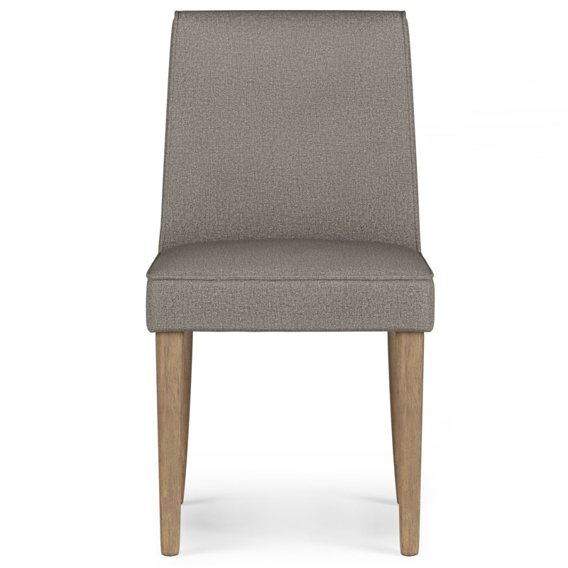 Elegant Taupe Rubberwood Upholstered High-Back Side Chair