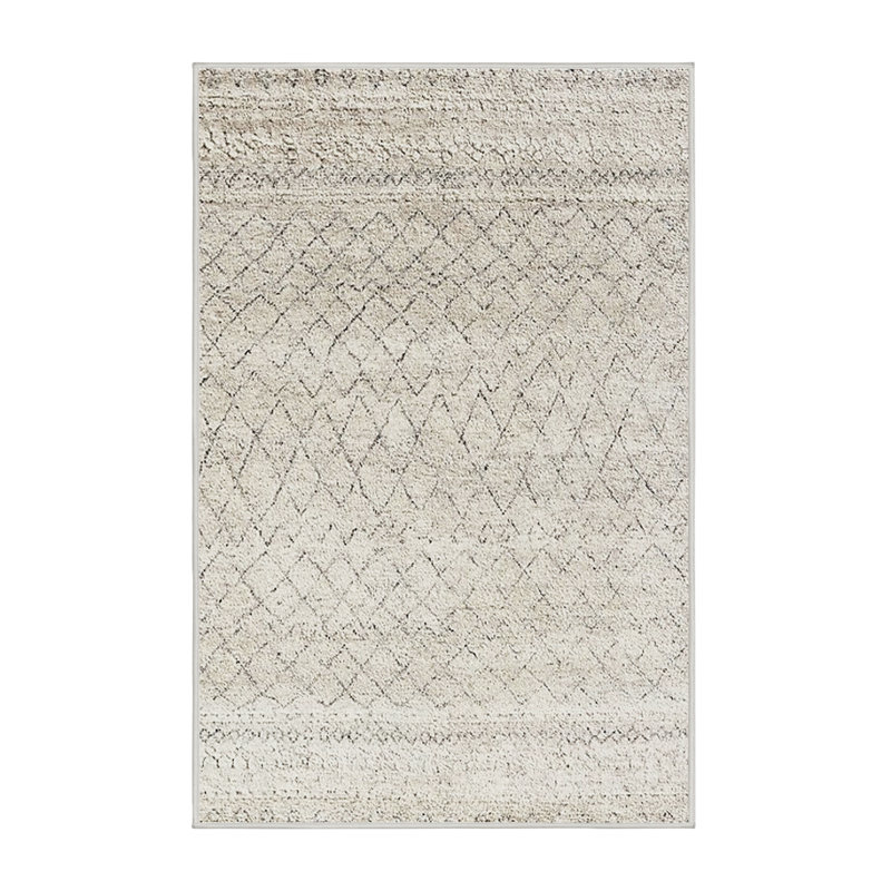 Tapis beige à motif géométrique Bourbeau, Rectangle 8 pi x 10 pi
