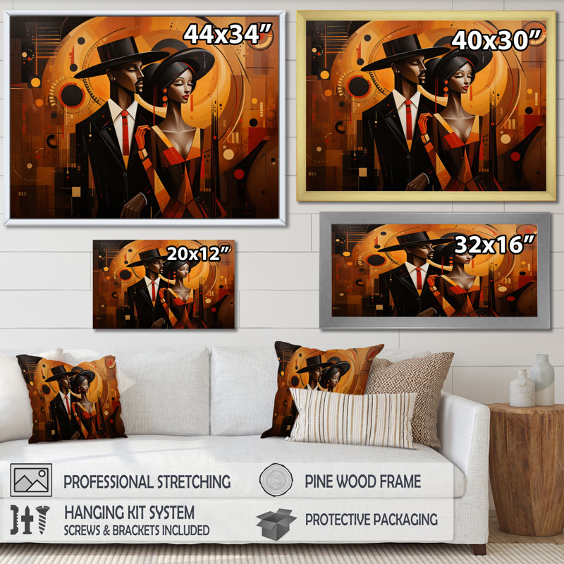 Regal Renaissance A II - African American Art Wall Art, Wrapped Canvas, 12" H x 20" W x 1" D