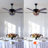 52" Vintage Tiffany-Style Stained Glass Ceiling Fan With Remote Control, 6 Speeds, Reversible