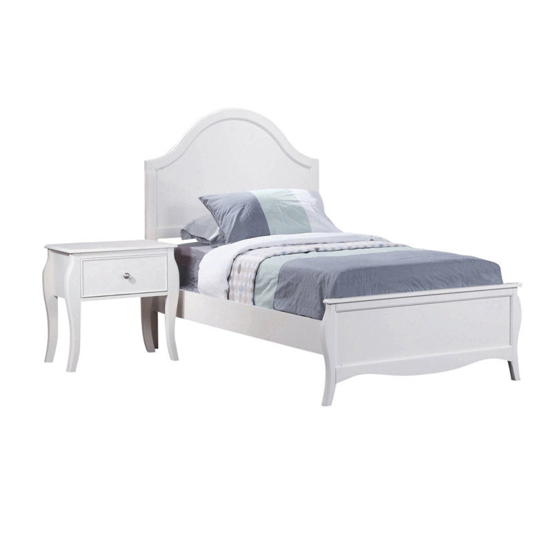 Stackhouse White 2-Piece Bedroom Set with Nightstand, Full/Double