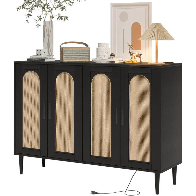 38.0cm Sideboard, Black/Natural