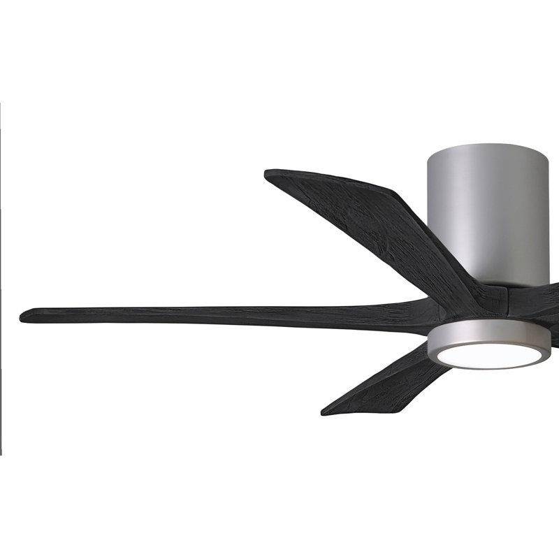 Irene Flushmount Light Kit 5 Blade LED Ceiling Fan, Brushed Nickel, Matte Black, 52"