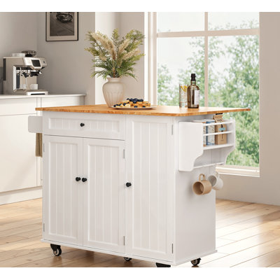 Chariot pour îlot de cuisine avec roulettes et tablettes ouvertes réglables