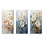 Ensemble de salon mural beige et bleu avec fleurs saisonnières-73702866-73702870