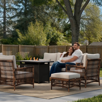 7-piece Rattan Conversation Seating Group With Cushions