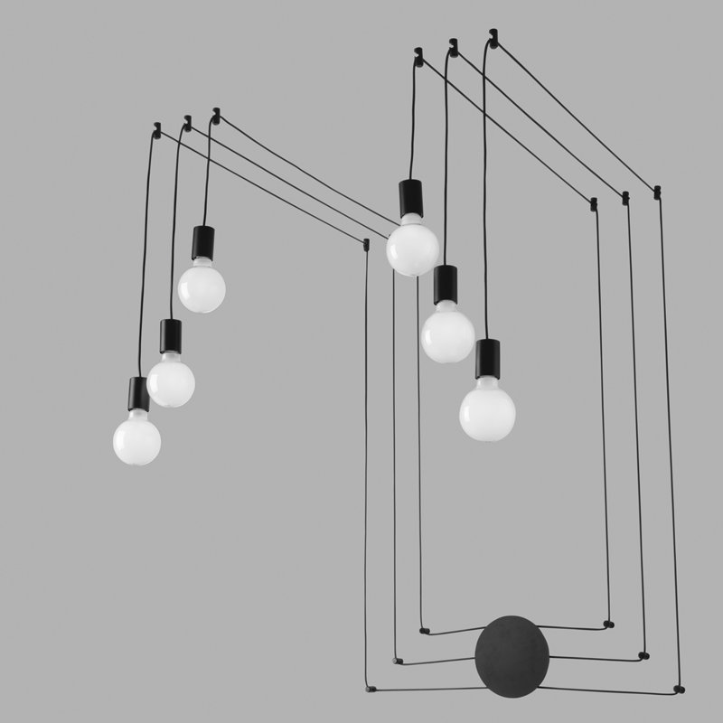 6 - Light Black Geometric Pendant