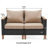 Patio Wicker Sectional Loveseat with Cushions
