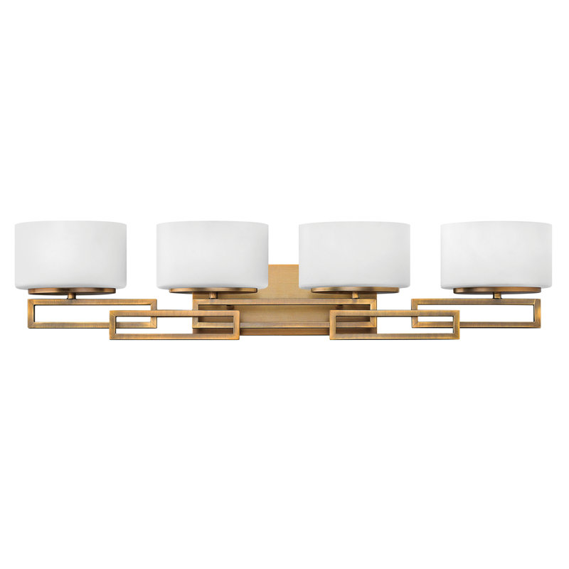 Éclairage pour salle de bain 4 lumières Lanza, Bronze brossé, Halogène