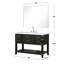 48 po De salle de bain en chêne noir avec surface en marbre de culture et robinet, miroir de 46 po - salle de bain élégante avec dessus élégant