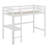 Kimahri Twin High Loft Bed, Rubber Wood Loft Bed With Safety Guardrail, Built-In Desk, Ladder