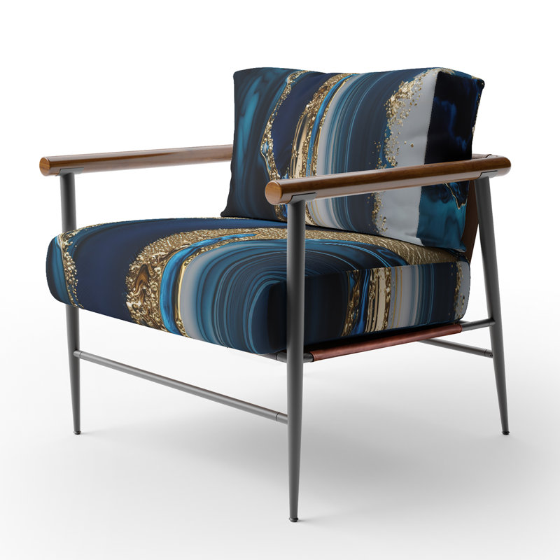 Cuscute - Fauteuil rembourré en marbre, Noir, noir, noir, noir